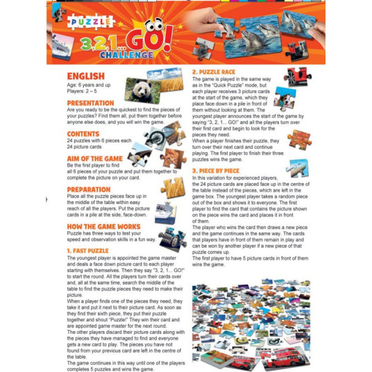 Peli 3,2,1...GO! HAASTE PUZZLE 6-99 vuotta vanha