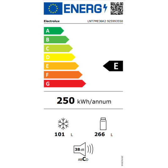 Jääkaappi ELECTROLUX LNT7ME36K2