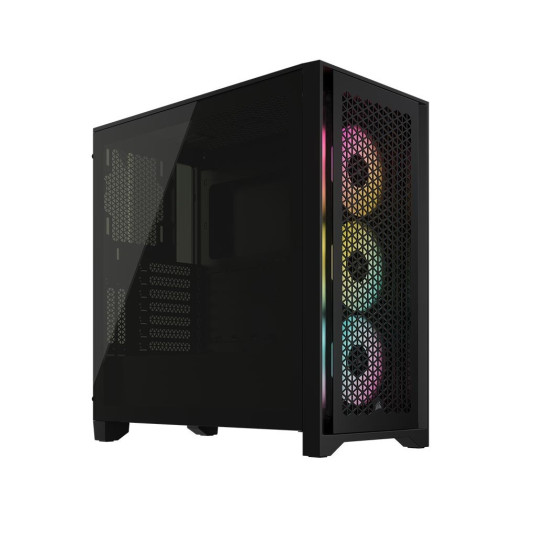 Corsair Tempered Glass PC Case iCUE 4000D RGB AIRFLOW Sivuikkuna, Musta, Keskitorni, Virtalähde mukana Ei