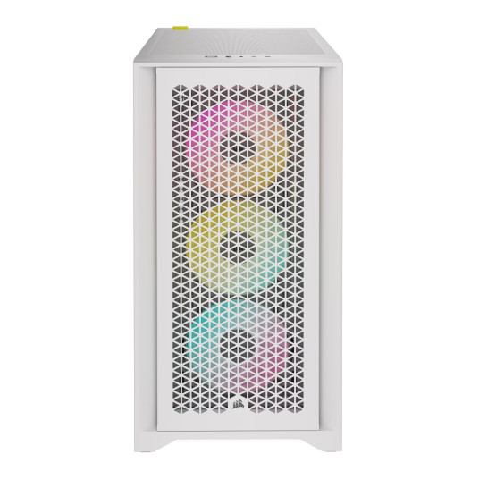 Corsair Tempered Glass PC Case iCUE 4000D RGB AIRFLOW Sivuikkuna, Valkoinen, Keskitorni, Mukana virtalähde Ei