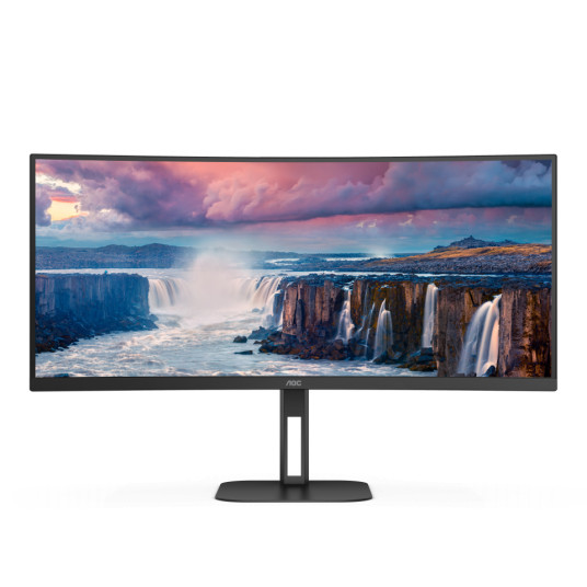 AOC Kaareva näyttö CU34V5C/BK 34", VA, WQHD, 3440 x 1440, 21:9, 4 ms, 300 cd/m², HDMI-porttien määrä 1, 100 Hz