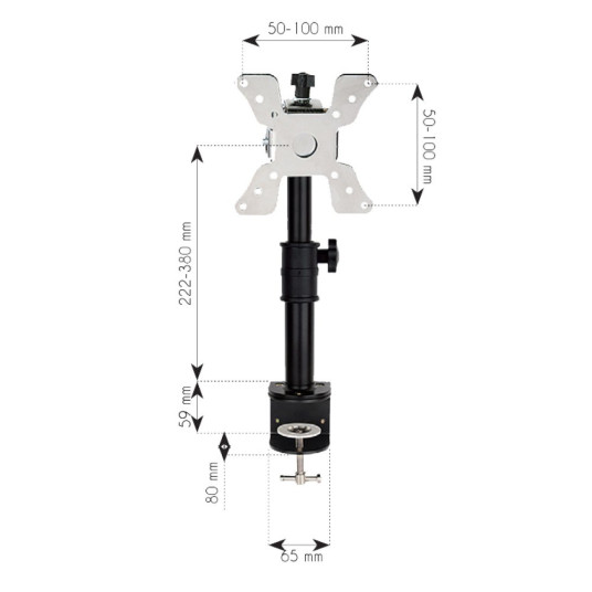 Techly ICA-LCD 500BK näytön pidike tai jalusta 76,2 cm (30") musta pöytä