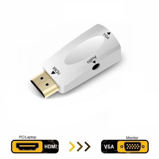 RoGer HDMI - VGA (+Audio) -muunnin valkoinen