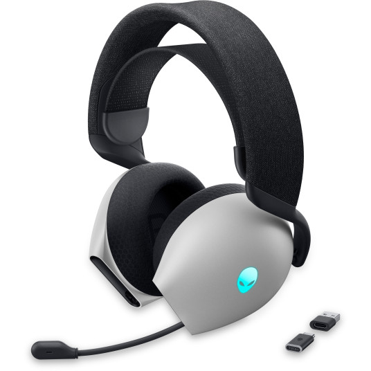 Dell Alienware Dual Mode Langattomat pelikuulokkeet AW720H Over-Ear, Sisäänrakennettu mikrofoni, Lunar Light, Melunvaimennus, Langaton