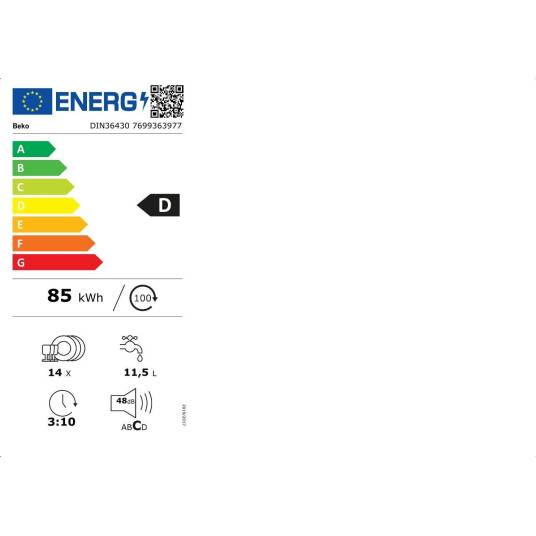 Astianpesukone BEKO DIN36430