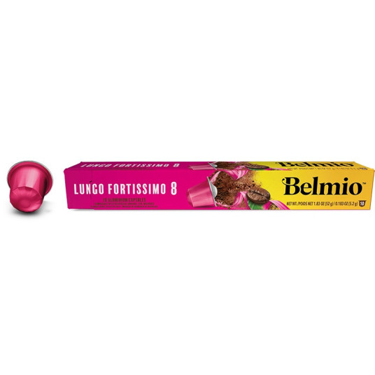 Kahvi Nespresso-kahvikoneisiin Belmio Lungo Fortissimo BLIO31271, 10 kapselia laatikossa
