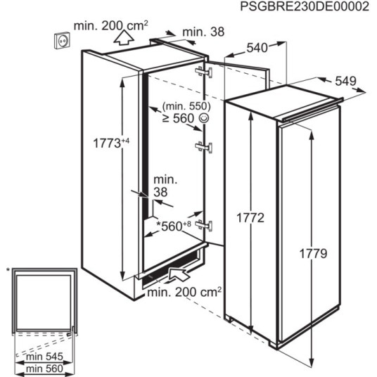 Sisäänrakennettu jääkaappi Electrolux LRB3DE18S