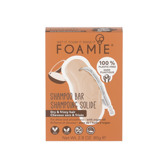 Foamie - Kiss Me Argan kiinteä shampoo kuiville ja kiharille hiuksille (shampoopatukka) 80 g