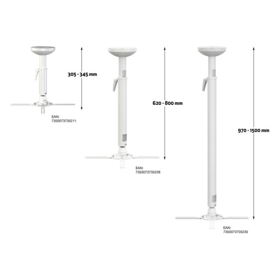 Monikannattimet MB-5235 Projektori Kattokiinnitys 970-1500 mm / 30kg