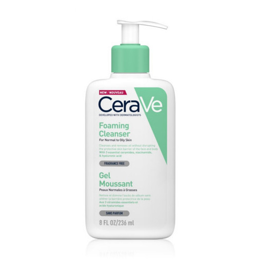 CeraVe - Cleansing Foaming Gel normaalille ja rasvaiselle iholle (vaahtoava puhdistusaine) - 473 ml