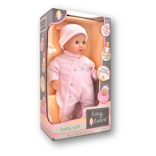 TINY TEARS pehmeä vauvanukke vaaleanpunaisilla vaatteilla, 11011
