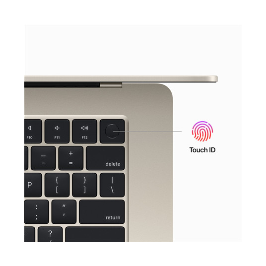 Kannettava tietokone MacBook Air 15.3" Apple M2 8C, RAM 8GB, SSD 256GB, Mac OS, INT, Starlight MQKU3ZE/A