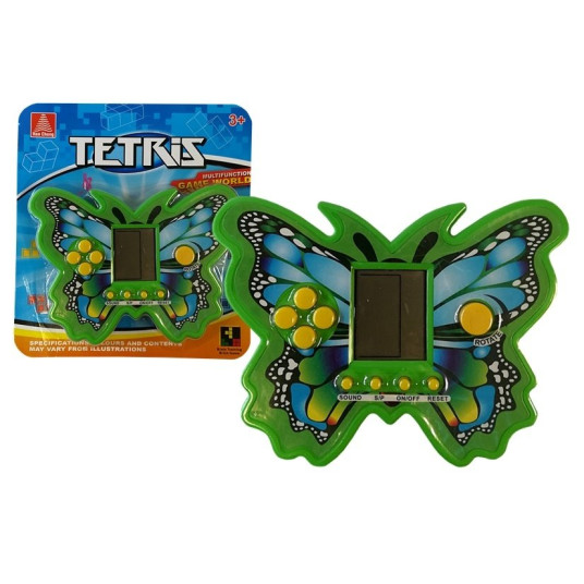 Perhosen muotoinen elektroninen peli "Tetris", vihreä