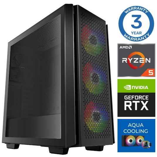 INTOP AQUA Ryzen 5 7600X 16GB DDR5 2TB SSD M.2 NVME RTX4060Ti 8GB no-OS