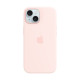 Kotelo Apple iPhone 15 Silicone Case with MagSafe Light Pink