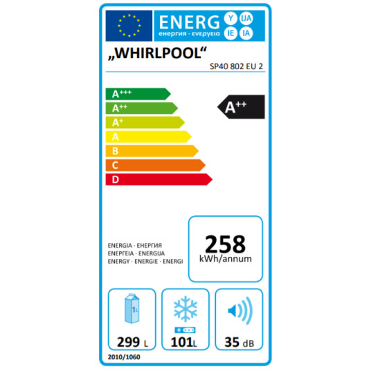 Sisäänrakennettu jääkaappi Whirlpool SP40 802 EU 2