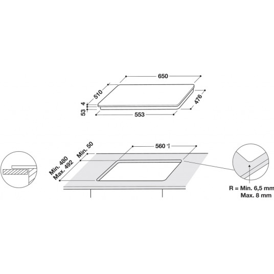 Induktioliesi Whirlpool SMO 658 C/BT/IXL