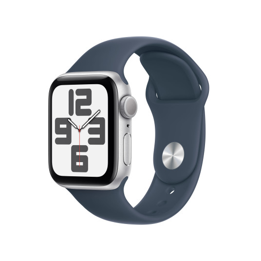 Älykello Apple Watch SE GPS 40mm Silver Aluminium Case with Storm Blue Sport Band - S/M MRE13ET/A