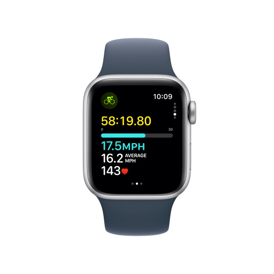 Älykello Apple Watch SE GPS 40mm Silver Aluminium Case with Storm Blue Sport Band - M/L MRE23ET/A