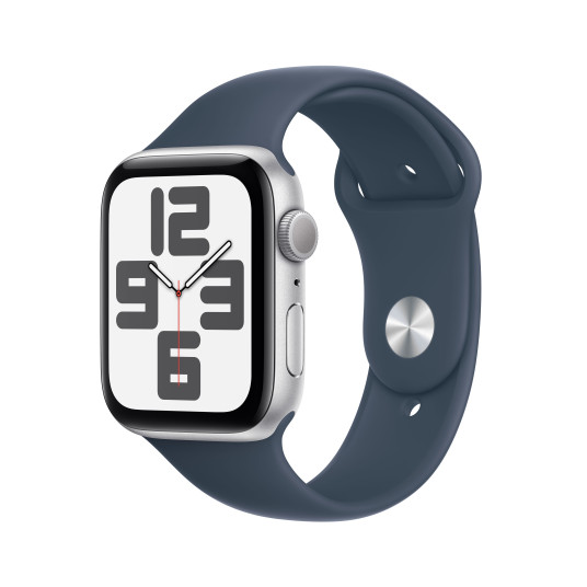 Älykello Apple Watch SE GPS 44mm Silver Aluminium Case with Storm Blue Sport Band - S/M MREC3ET/A