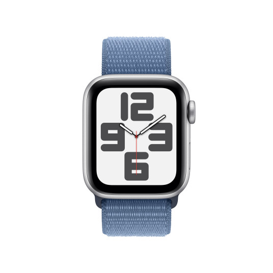 Älykello Apple Watch SE GPS + Cellular 40mm Silver Aluminium Case with Winter Blue Sport Loop MRGQ3ET/A