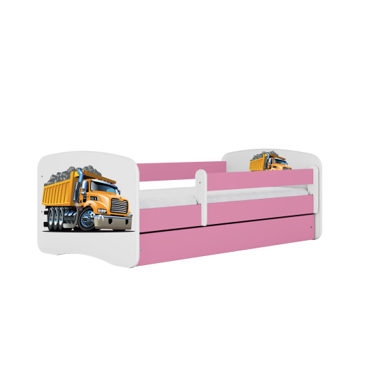 Bed Babydreams - Kuorma-auto, vaaleanpunainen, 140x70, laatikolla