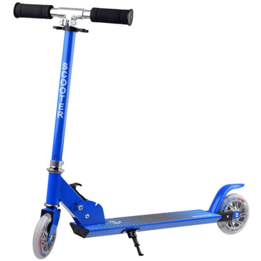 Taittuva skootteri valoisilla pyörillä, sininen