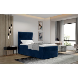 Mannermainen sänky sänkylaatikolla Arco 90x200, sininen, kangas Kronos 09