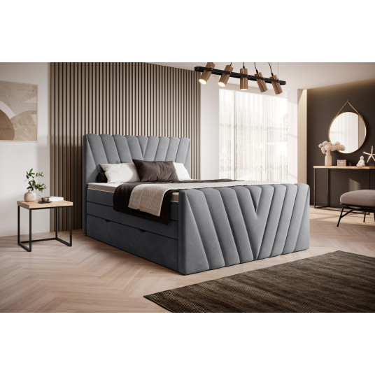 Mannermainen sänky sänkylaatikolla Candice 140X200, harmaa, kangas Sola 6