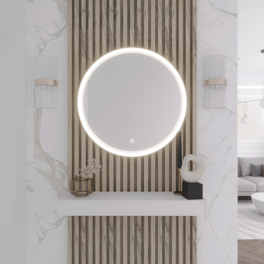 Peili LED-valolla Oranssi L, 80x80x4cm