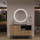 Peili LED-valolla Oranssi L, 80x80x4cm