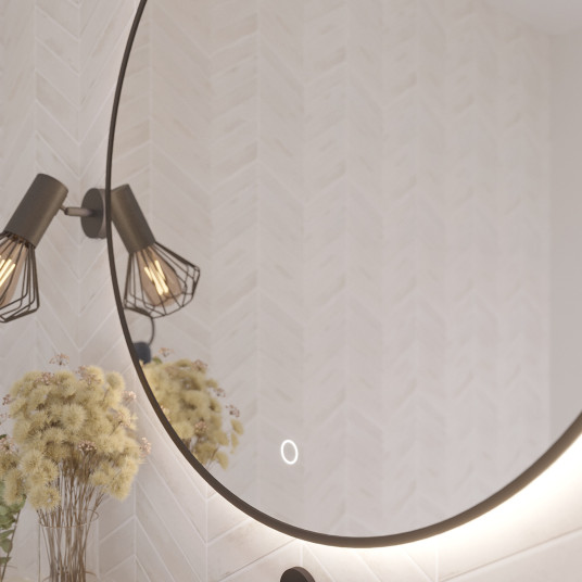 Peili LED-valolla Divissi A, 60x60x3cm, musta