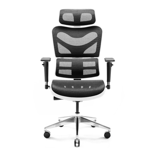 Ergonominen tuoli DIABLO V-COMMANDER: valkoinen-musta