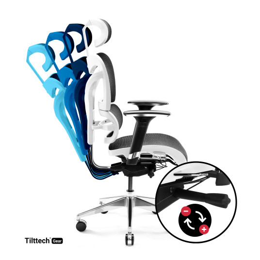 Ergonominen tuoli DIABLO V-COMMANDER: valkoinen-musta
