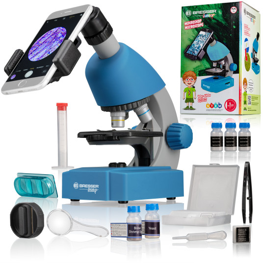 Mikroskooppi BRESSER JUNIOR 40x-640x, sininen