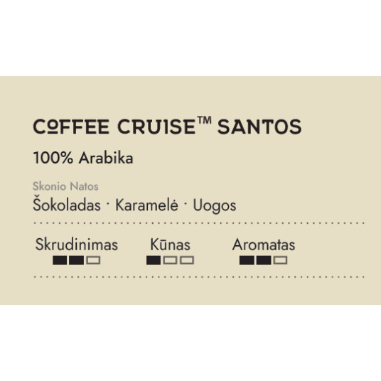 Kahvipavut Coffee Cruise Santos, 1 kg