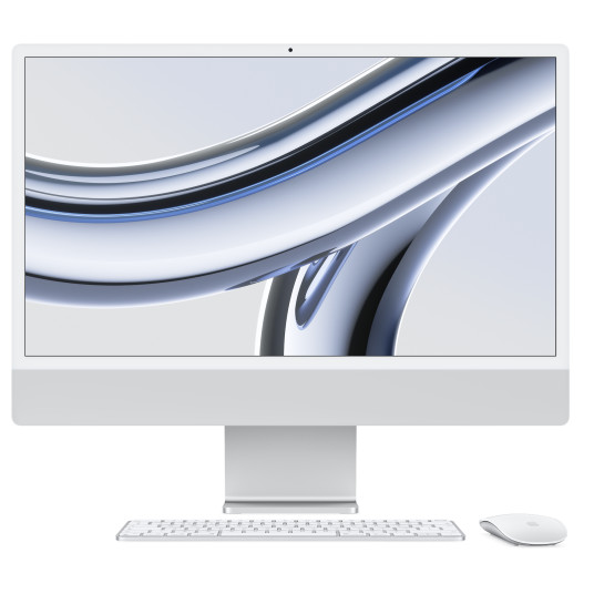 Pöytätietokone Apple iMac 24" 4.5K Retina Apple M3, 8C CPU, 10C GPU, 8GB RAM, 512GB SSD, Silver, MQRK3ZE/A