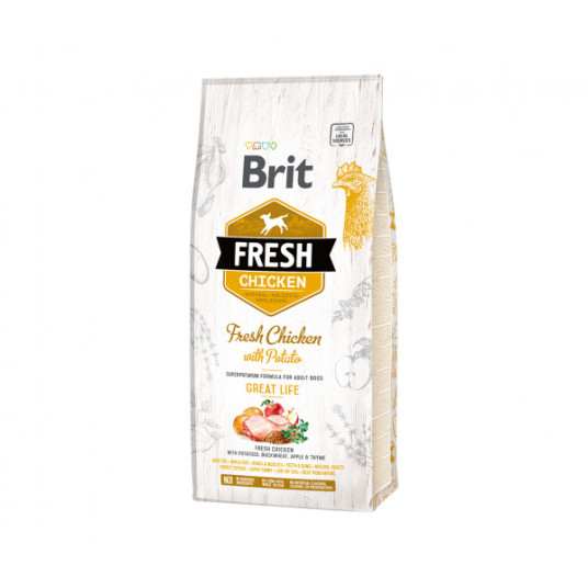 Brit Fresh Chicken with Potato Adult kuivaruoka koirille 12 kg