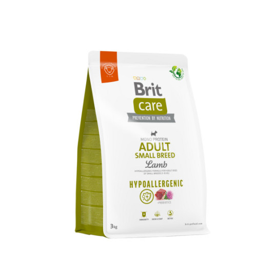 Brit Care Hypoallergenic Adult Small Breed Lamb&Rice kuivaruoka koirille lammasta ja riisiä 3 kg