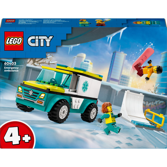 LEGO® 60403 City Ambulanssi ja lumilautailija
