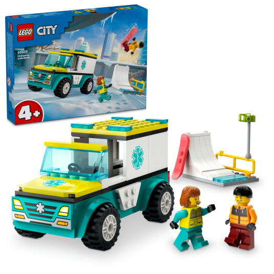 LEGO® 60403 City Ambulanssi ja lumilautailija