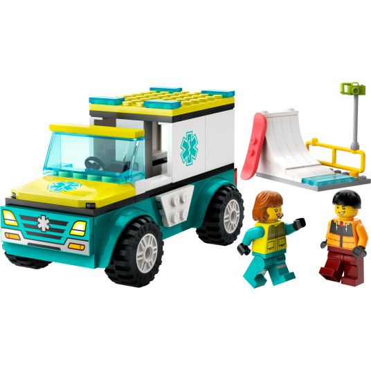 LEGO® 60403 City Ambulanssi ja lumilautailija