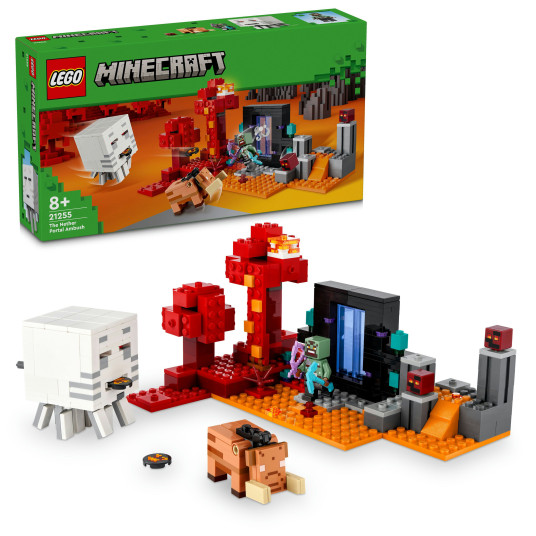LEGO® 21255 Minecraft Ambush Nether-portaalissa