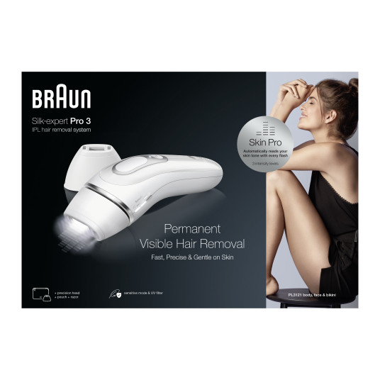 Braun Silk-expert Pro Silk expert Pro 3 PL3121 Intense pulse light (IPL) Hopea, valkoinen