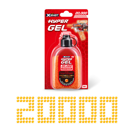 X-SHOT patruunat Hyper Gel, 20000 geelipalloa, lajitelma, 36625