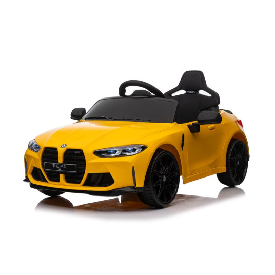 Yksipaikkainen sähköauto BMW M4, keltainen