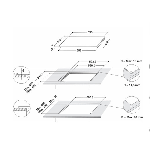 Induktioliesi Whirlpool WB S2560 NE