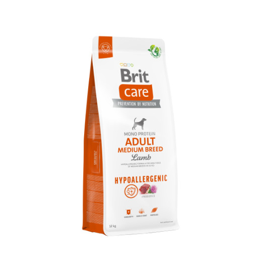 Brit Care Hypoallergenic Adult Medium Breed Lamb -kuivaruoka koirille karitsan kanssa 12 kg