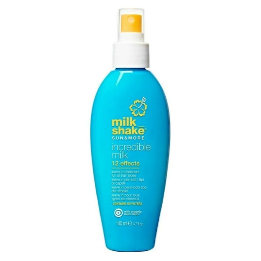 Maitopirtelö, aurinko &amp; enemmän uskomatonta maitoa, UV-suodatin, hiuslakkahoito, korjaa/suojaa/volyymia ja kiiltoa, 140 ml