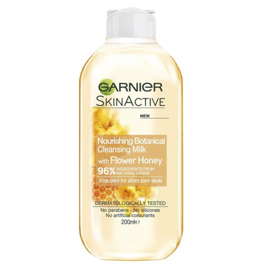 Garnier, Skin Active - ravitseva kasvitieteellinen, kukkahunaja, ravitseva, puhdistusmaito, kasvoille, 200 ml